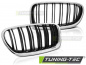 Preview: Upgrade Sportgrill Nieren für BMW 5er F10/F11 Limousine/Touring 10-16 chrom/Hochglanz schwarz in Doppelsteg Design